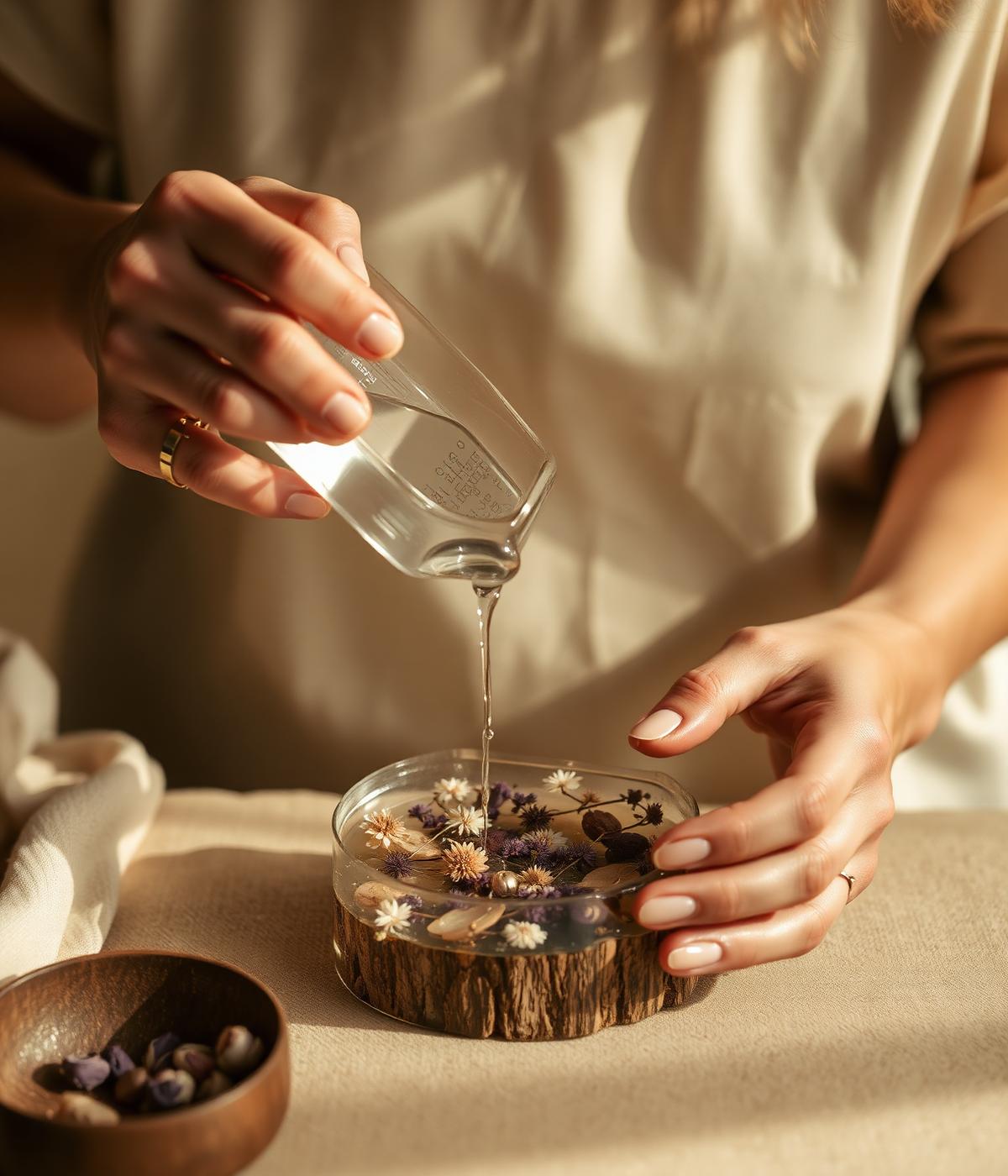 Artisan pouring resin